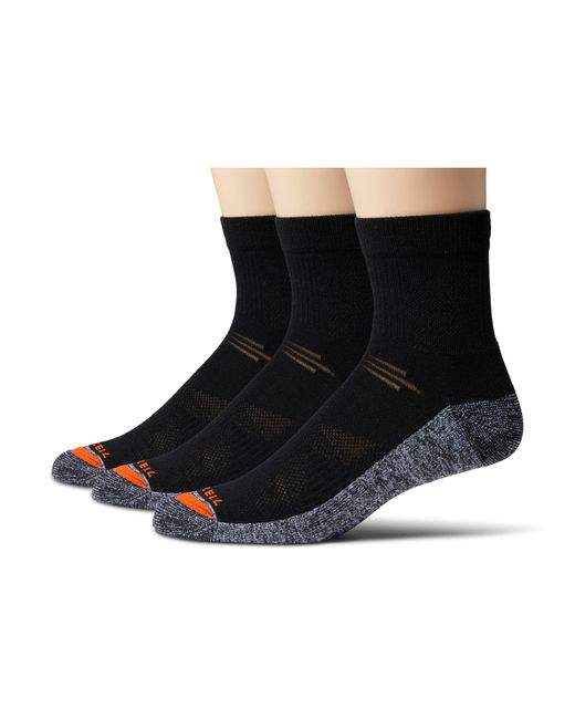 Merrell Black And Lightweight Repreve Work Comfort Cushioning Ankle Sock 3 Pair Pack