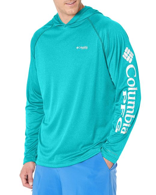 Columbia Blue Pfg Terminal Tackle Heather Hoodie for men