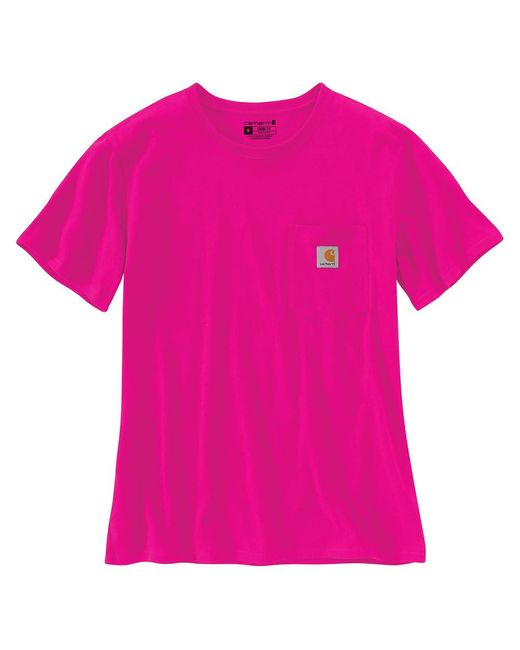 Carhartt Pink Plus Size Loose Fit Heavyweight Short-sleeve Pocket T-shirt Closeout