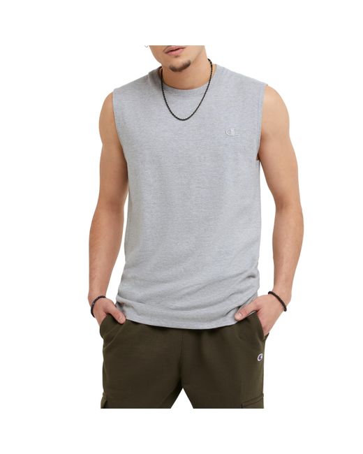 Champion Gray Mens Classic Jersey Muscle Tee Shirt for men