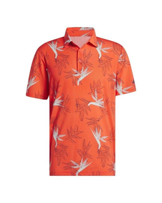 Adidas Orange Oasis Mesh Polo Shirt for men