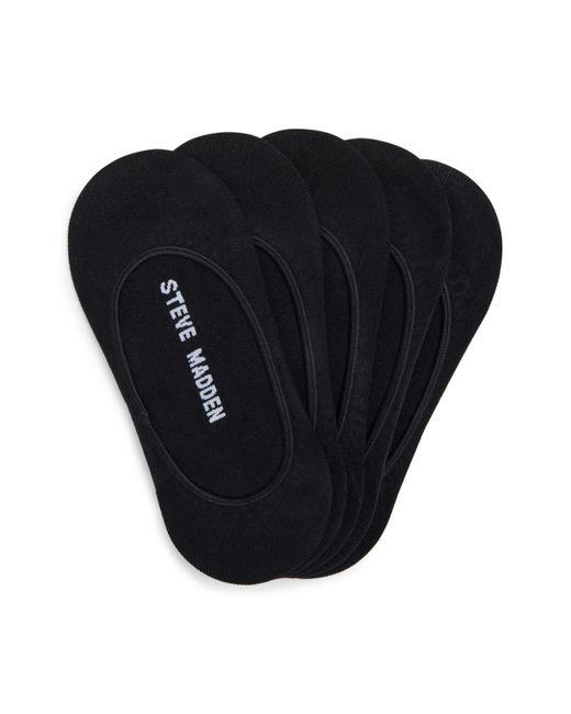 Steve Madden Black S 5pk Solid Microfiber Sneaker Liners