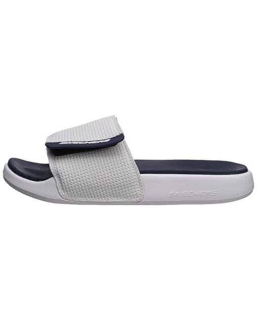 skechers sandals mens silver