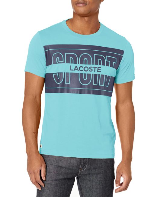Lacoste Blue Short Sleeve Graphic Sport T-shirt for men