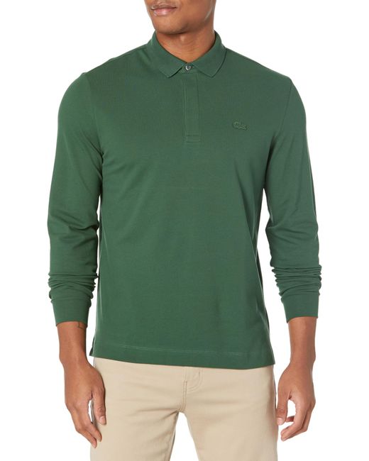 Lacoste Long Sleeve Paris Polo in Green for Men | Lyst