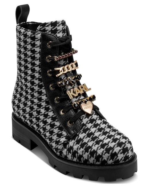 Karl Lagerfeld Black Paris Everyday Cold Weather Mela-combat Boot