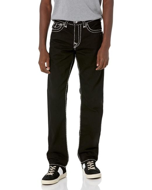 True Religion Ricky Super T Straight Leg Jeans in Black für Herren