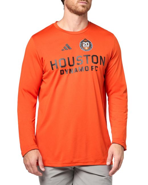 Adidas Orange Tall Size Pre-game Long Sleeve T-shirt for men