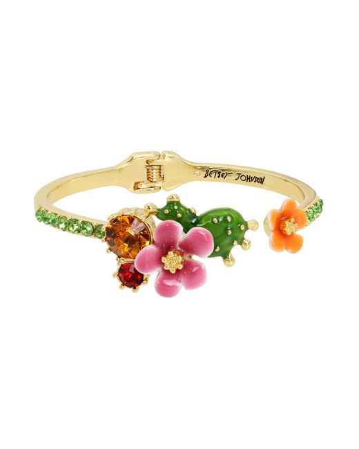 Betsey Johnson Multicolor S Flower Bangle Bracelet