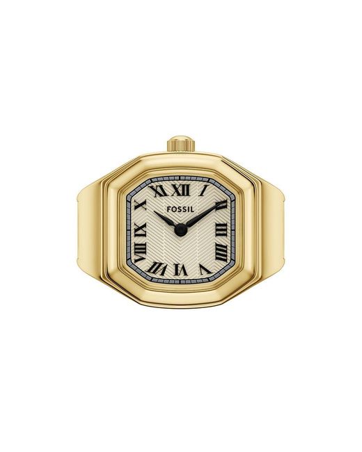 Fossil Metallic Harlow Watch Ring Two-hand Gold-tone Stainless Steel Watch