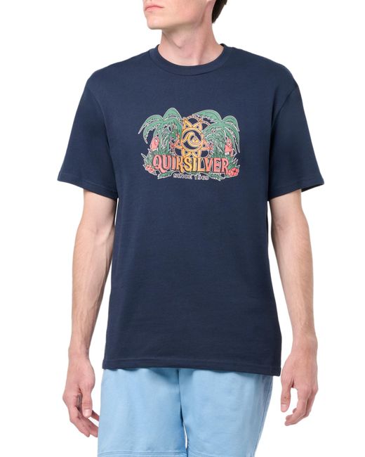 Quiksilver Blue Dala Jungle Short Sleeve Tee Shirt T for men