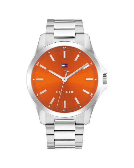 Reloj Analógico para Hombre de Cuarzo con Correa en Acero Inoxidable 1710678 Tommy Hilfiger de hombre de color Orange