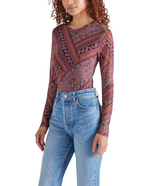 Steve Madden Blue Apparel Azure Bodysuit Multi