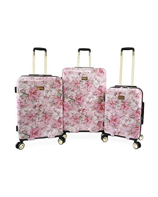 Bebe Pink Farrah Spinner Suitcase