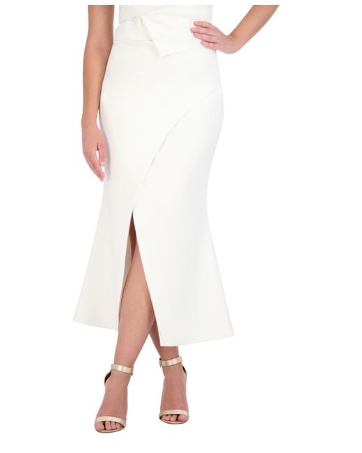 BCBGMAXAZRIA White S Crepe Maxi Skirt