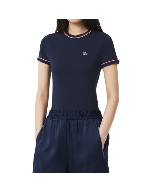 Lacoste Blue Contrast Accent Jersey T-shirt
