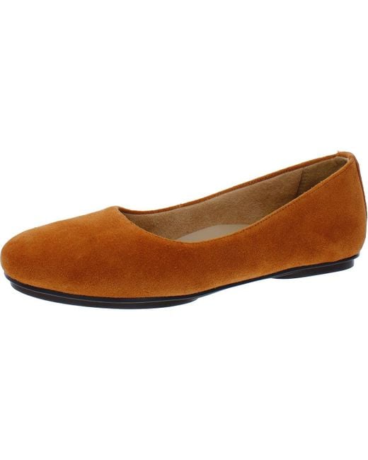 Naturalizer S Maxwell Round Toe Comfortable Classic Slip On Ballet Flats ,café Brown Leather,5 Medium