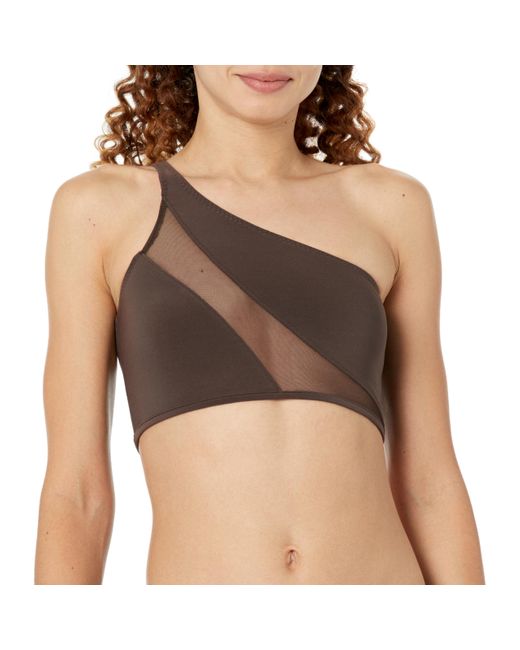 Norma Kamali Brown Standard Snake Mesh Bra