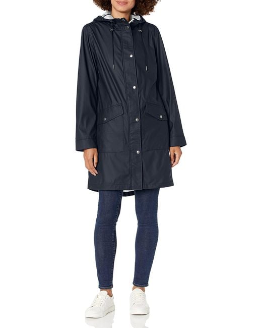 levi's women's lightweight rubberized pu fishtail rain anorak parka jacket