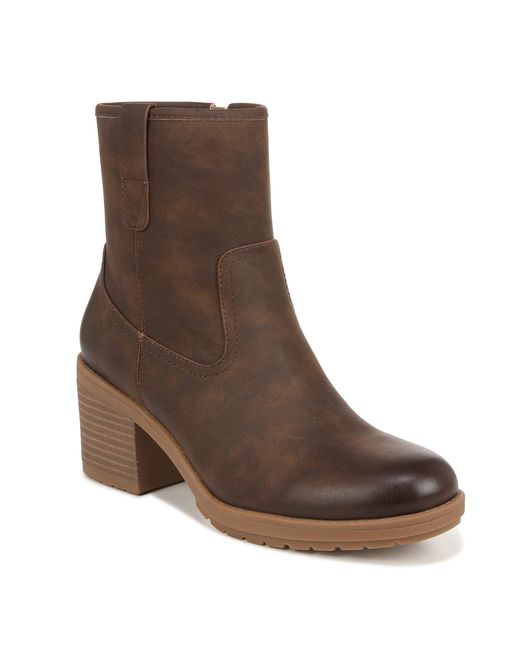 Dr. Scholls Brown Dr. Scholl's S Pearl Mid Calf Block Heel Boot Chestnut Smooth 10 M