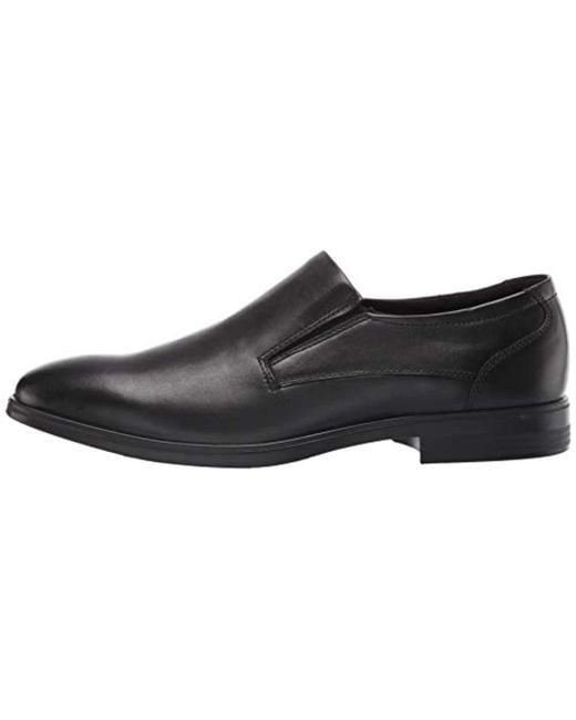Ecco Leather Melbourne Plain Toe Slip On Loafer in Black Cow Leather ...