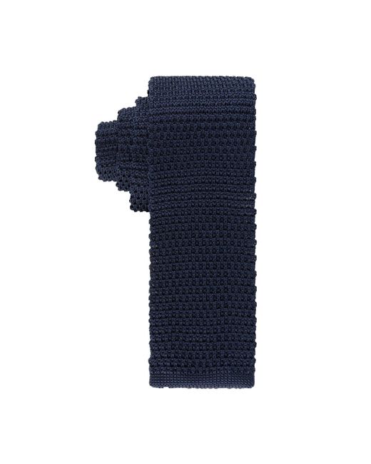 Tommy Hilfiger Blue Th Knit Solid Global Stripe Tie for men