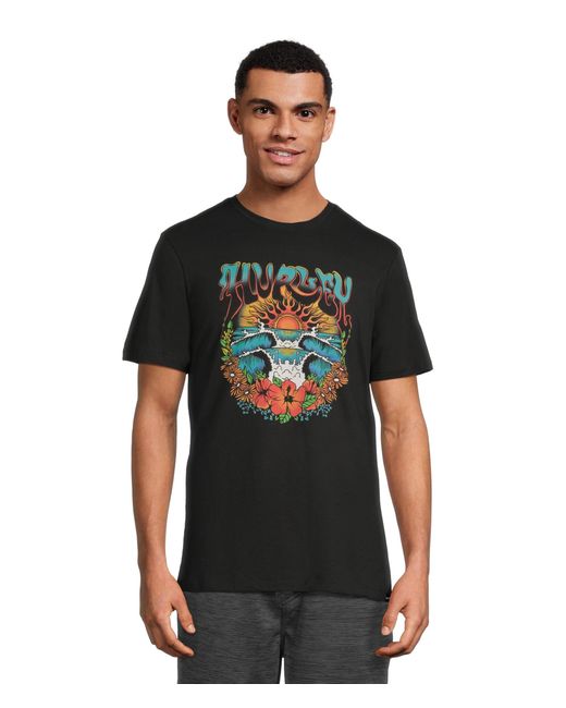 Hurley Black Pipeline Short Sleeve for men