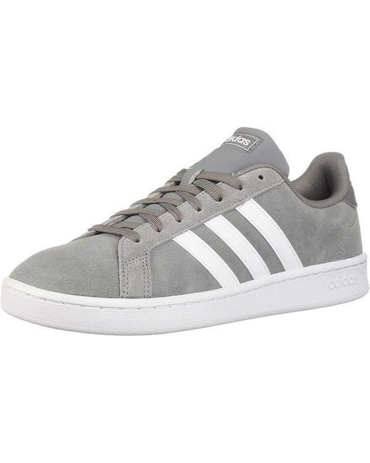 adidas Leather Grand Court Sneakers in Grey/White/White (Gray) for Men |  Lyst