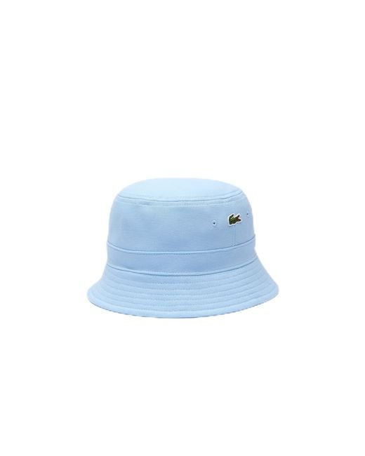 Lacoste Blue Solid Little Croc Pique Bucket Hat for men