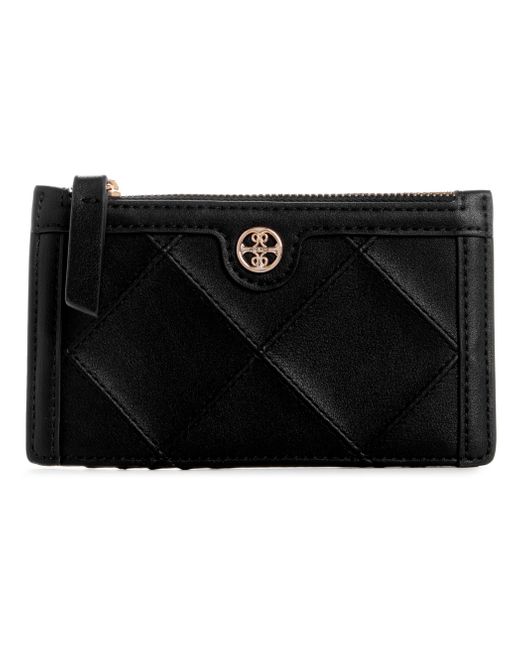 Nine West Black Floral Handbag Purse Faux Leather Purple Lining Zippers  Pockets | eBay