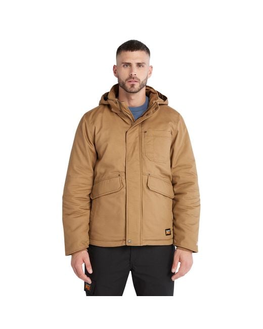 Timberland Brown Ironhide Hooded Insulated Jacket (Dark Wheat) Clothing for men