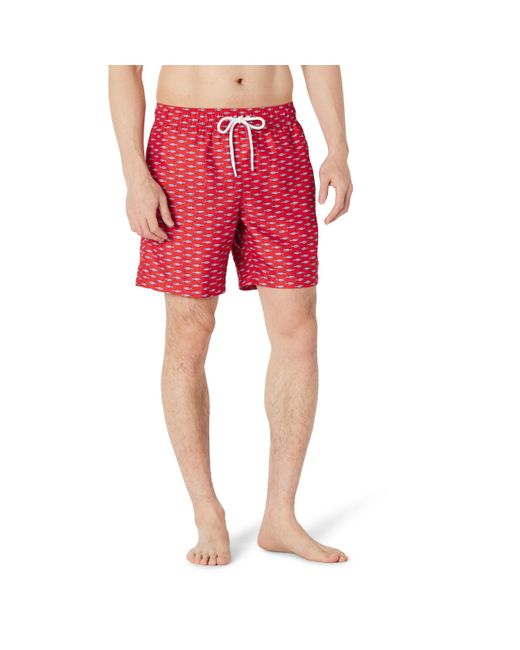 Amazon Essentials Red 7" Quick-dry Swim Trunk for men