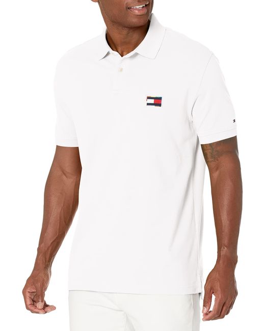 Tommy Hilfiger White Mens Pride Short Sleeve In Regular Fit Polo Shirt for men