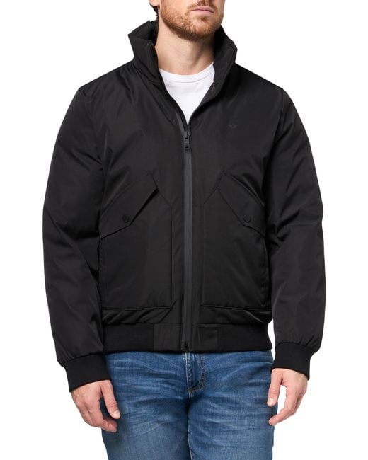 Dockers Black Flex Tech Stand Collar Bomber for men