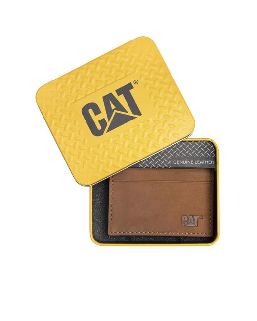 Caterpillar Yellow Card Holder With Emboss Logo for men