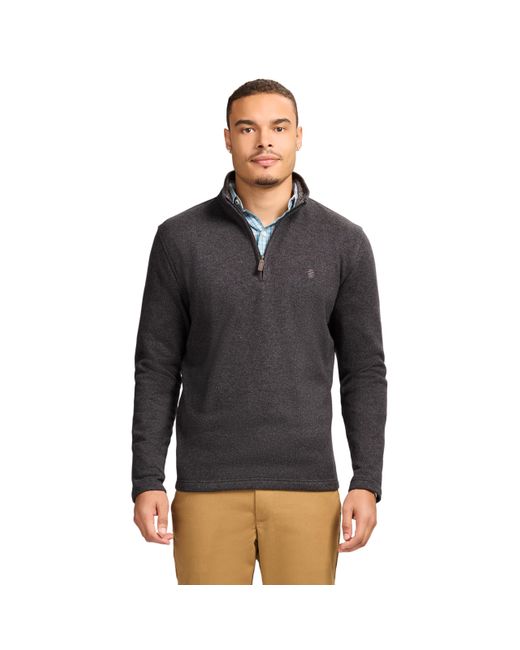 Izod Men's Black Thermosoft Quarter Zip Sweater Fleece Pullover