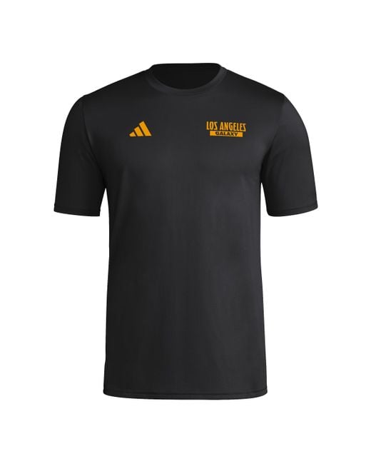 Adidas Black Standard Los Angeles Galaxy Local Warp Pre-game Short Sleeve T-shirt for men