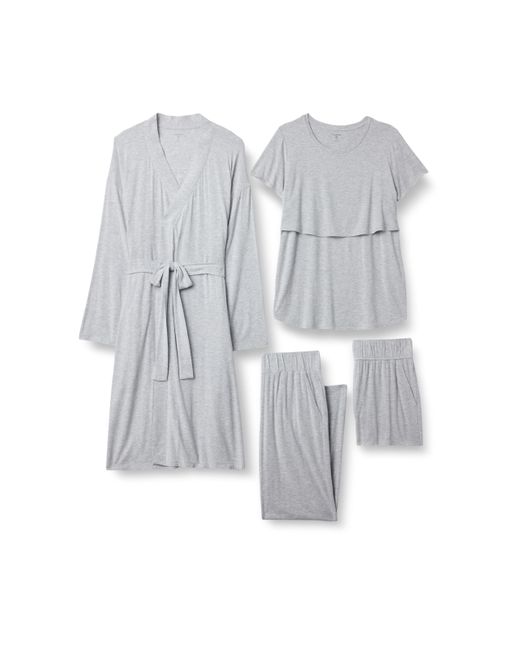 Conjunto de Pijama de Maternidad y Lactancia de Modal Suave Amazon Essentials de color Gray