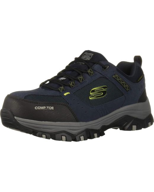 Skechers Suede Greetah Construction Shoe, Navy/black, 7.5 W Us for Men