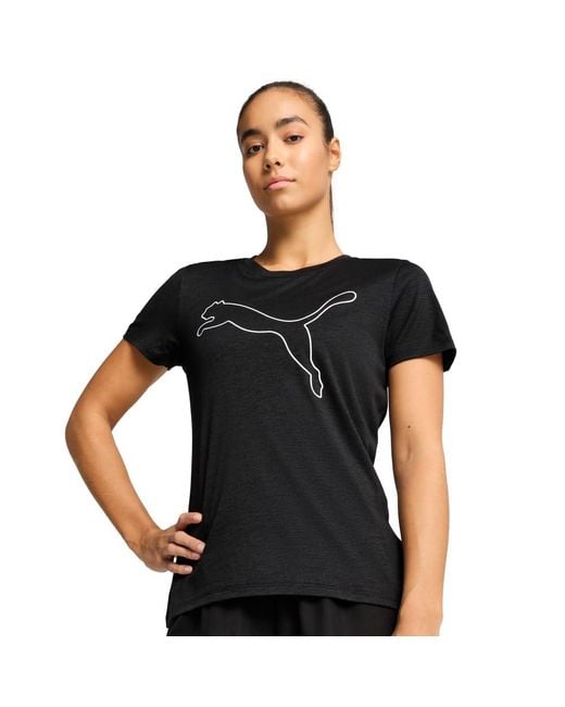 PUMA Black Train All Day Essential Logo T-shirt