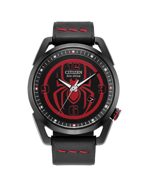 Citizen Eco-drive Marvel Miles Morales Black Ion Plated Stainless Steel ...