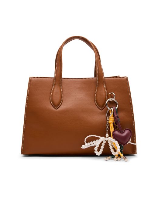 Steve Madden Brown Calleb Satchel With Charms