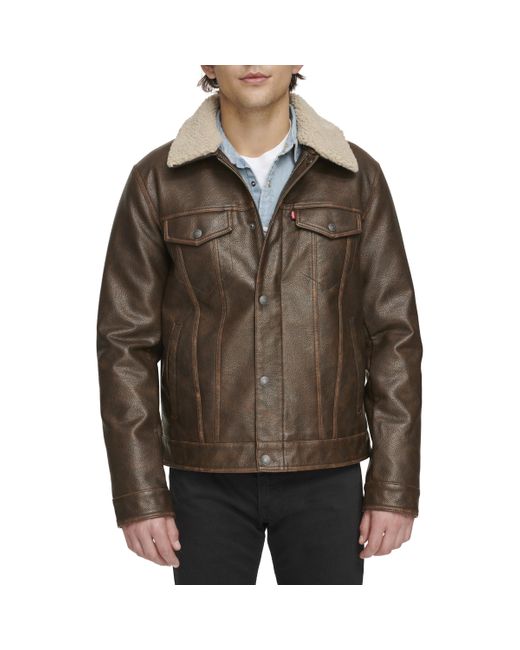 Levi's Brown Faux Shearling Trucker Jacket for men