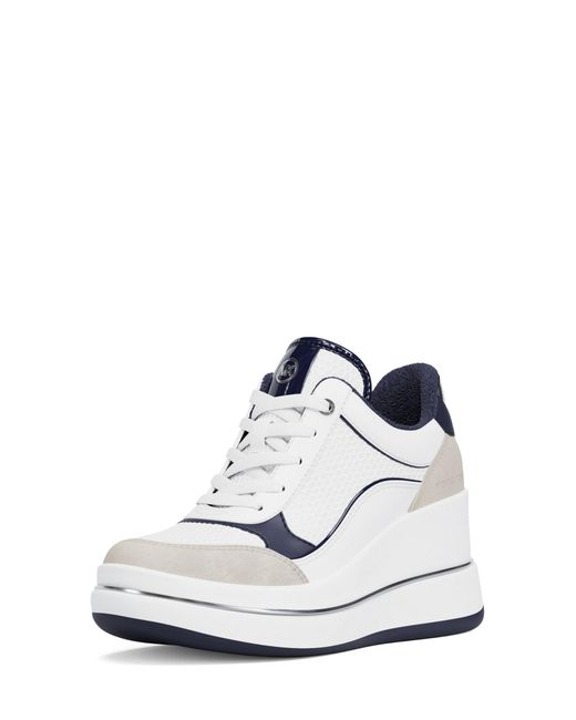 Michael Kors White Emmy Wedge Trainer