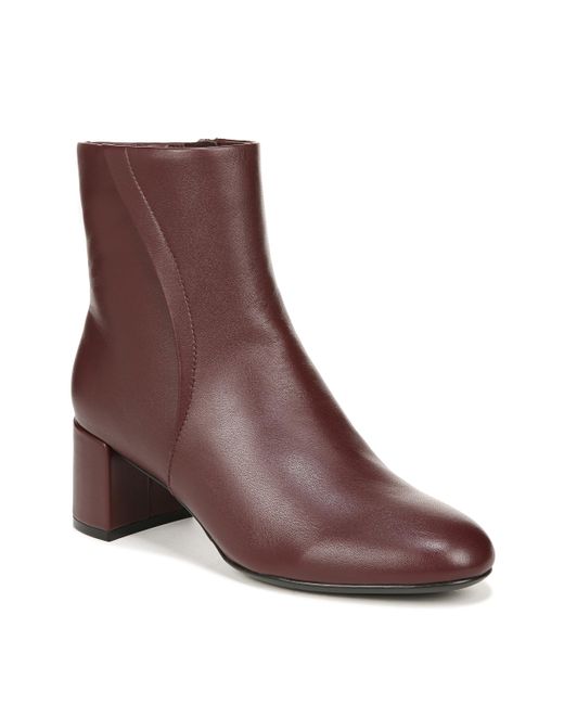 Naturalizer Brown S River Heeled Ankle Bootie Cabernet Sauvignon Red Leather 9.5 M