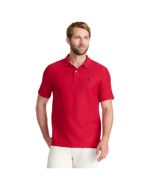 Izod Red Short Sleeve Solid Advantage Pique Polo for men