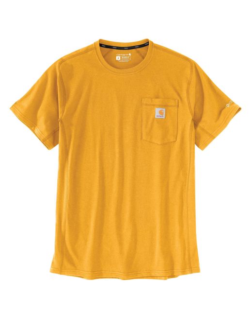 Carhartt Midweight Short-Sleeve Pocket Force Relaxed Fit Mittelschweres T-Shirt mit kurzen Ärmeln und Tasche in Yellow für Herren