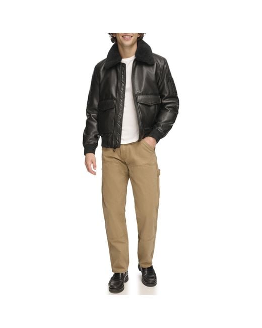 Tommy Hilfiger Multicolor Leather Bomber Jacket for men