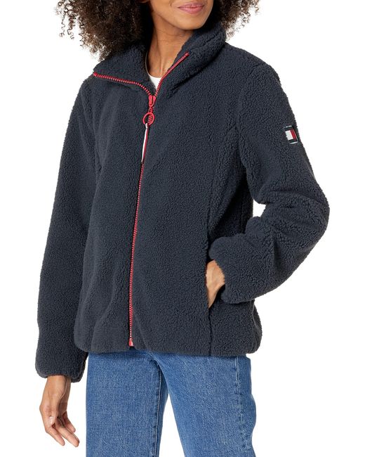 solid sherpa zip up jacket