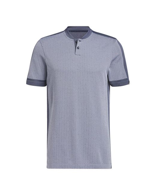 Adidas Blue Golf S Ultimate365 Tour Textured Primeknit Polo Shir for men